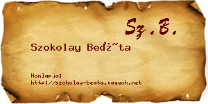 Szokolay Beáta névjegykártya