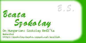 beata szokolay business card